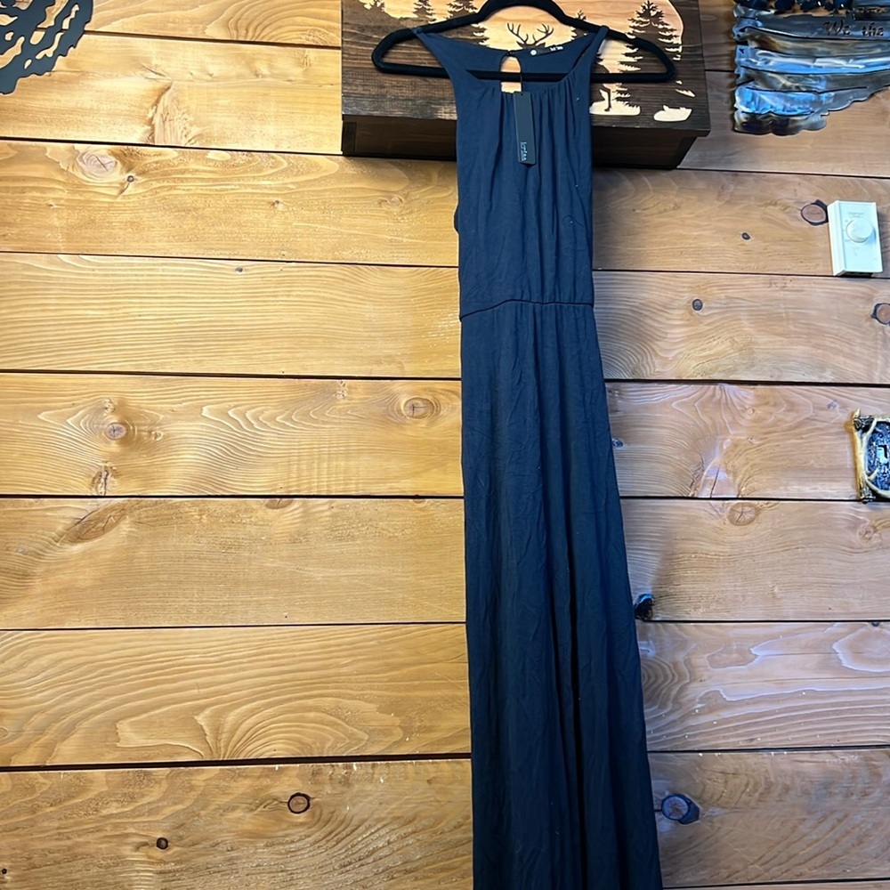 Revolve Krisa women’s Elegant Black Maxi Dress XS Oversized Sleeveless cocktail